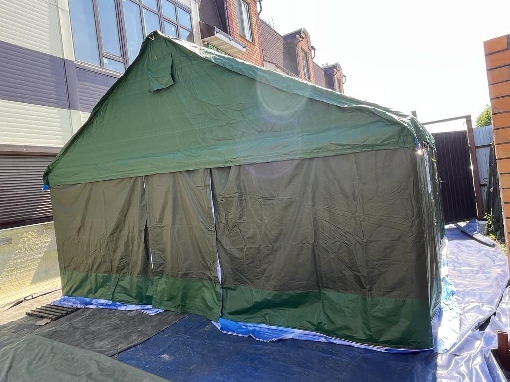 Палатка Каркасная утепленная зеленого цвета 5х6